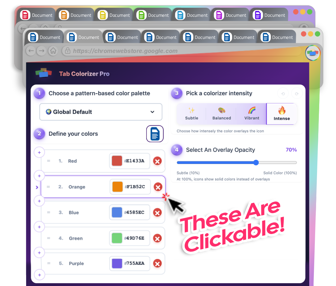 Chrome tab coloring